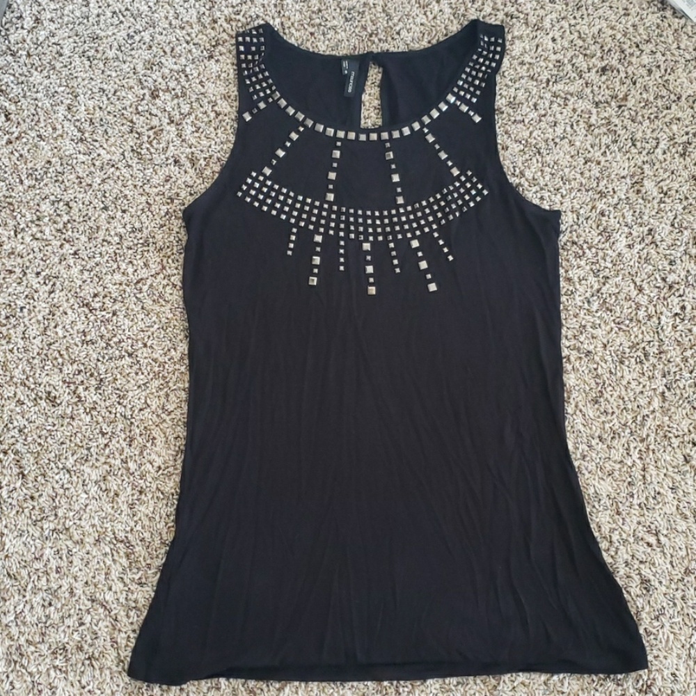 Maurices black tank with metal embellishments
